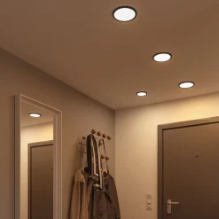 Paulmann Areo LED-panel rund sort 3000K Ø17,5cm