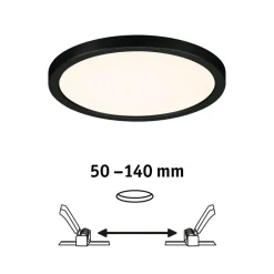 Paulmann Areo LED-panel rund sort 3000K Ø17,5cm