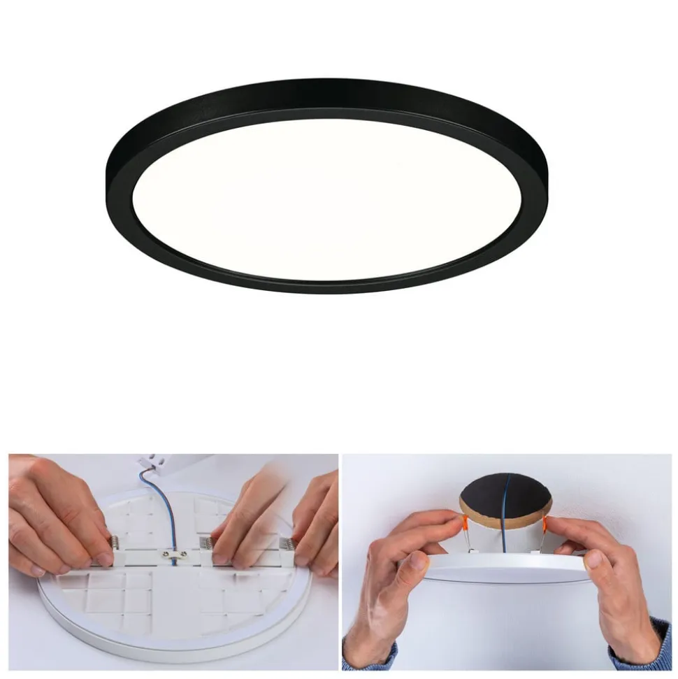 Paulmann Areo LED-panel rund sort 4000K Ø17,5cm