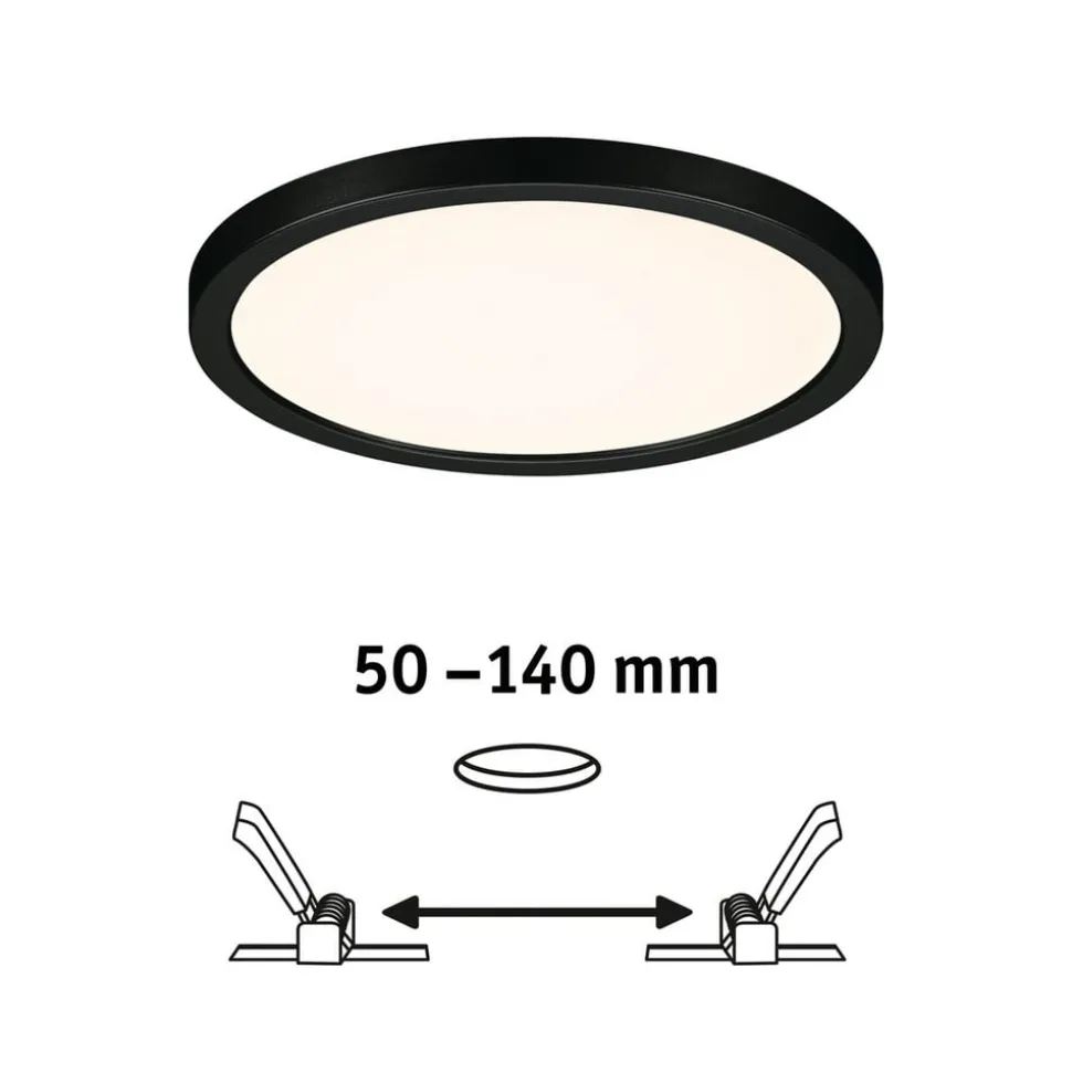 Paulmann Areo Panel dimtowarm rund sort Ø17,5 cm