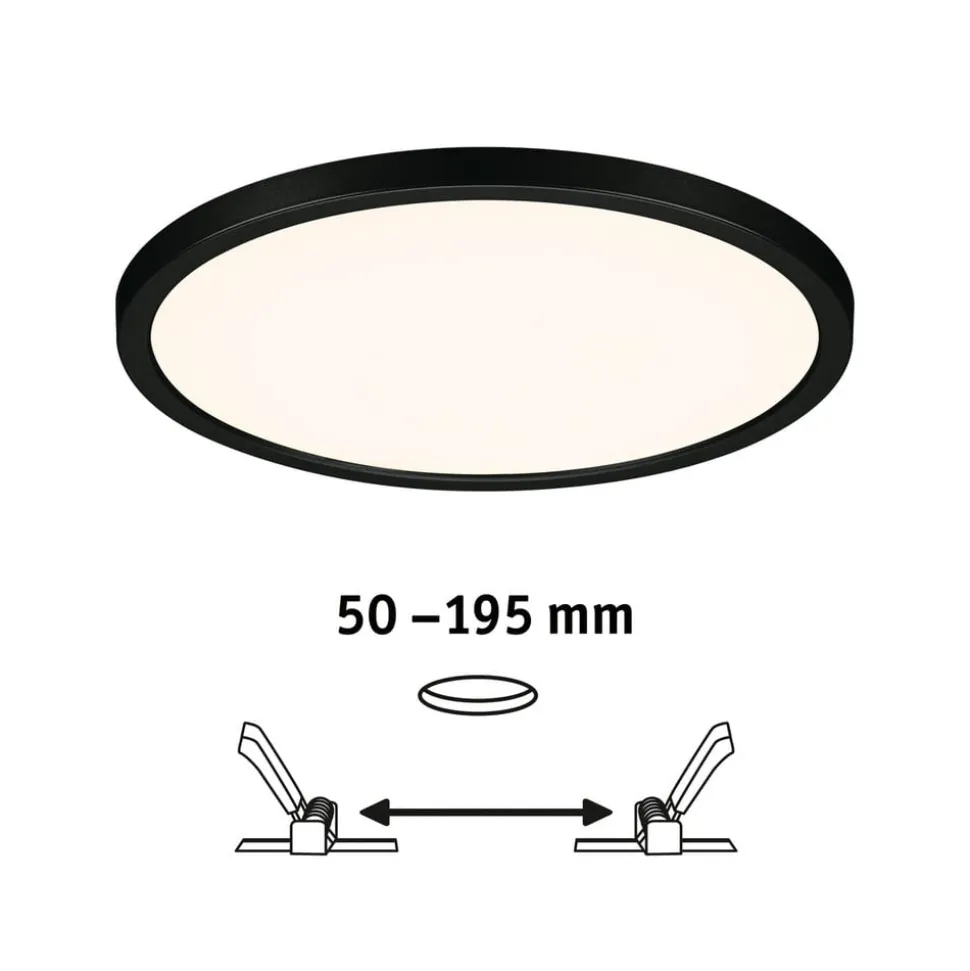 Paulmann Areo Panel dimtowarm rund sort Ø23cm