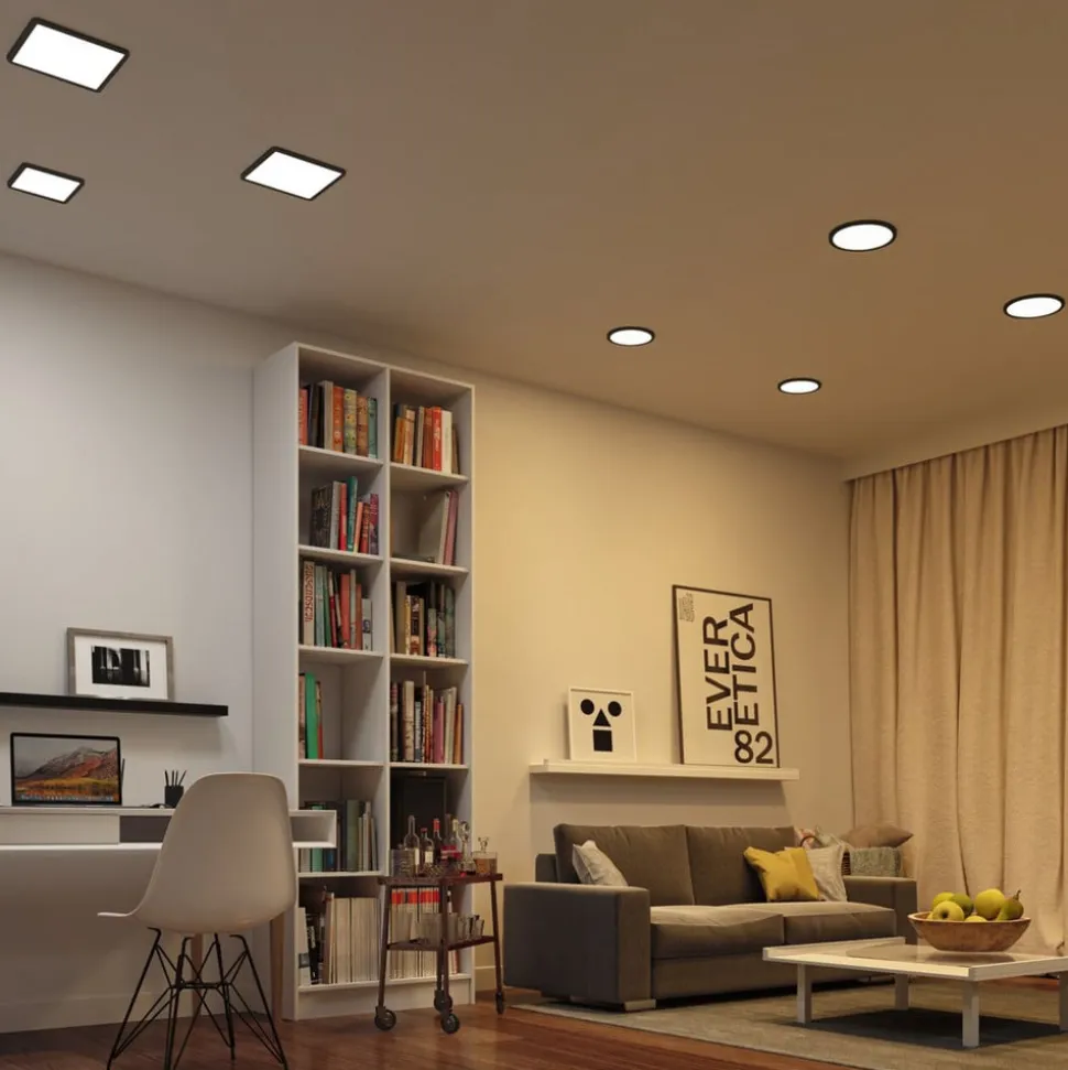 Paulmann Areo ZigBee CCT kantet sort 17,5x17,5cm