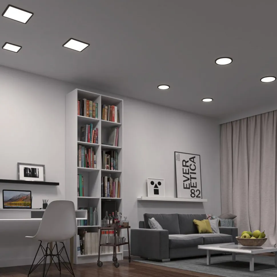 Paulmann Areo ZigBee CCT kantet sort 17,5x17,5cm