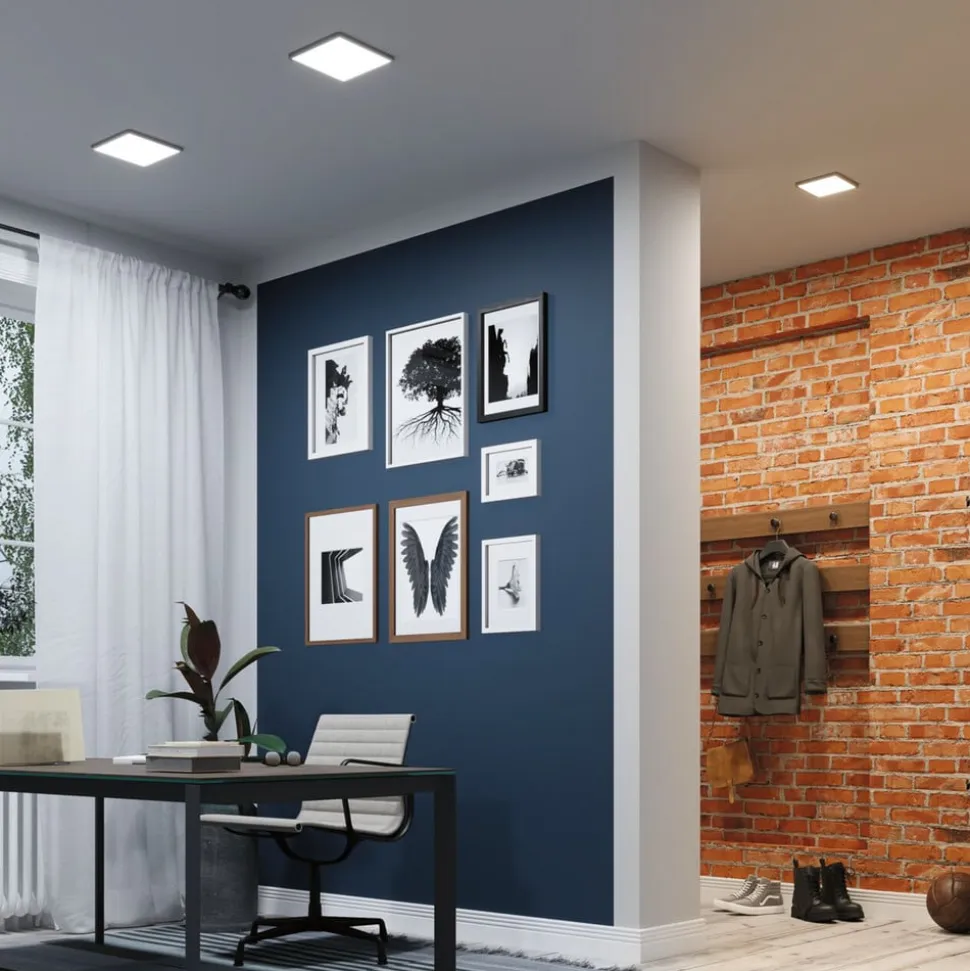 Paulmann Areo ZigBee CCT kantet sort 17,5x17,5cm