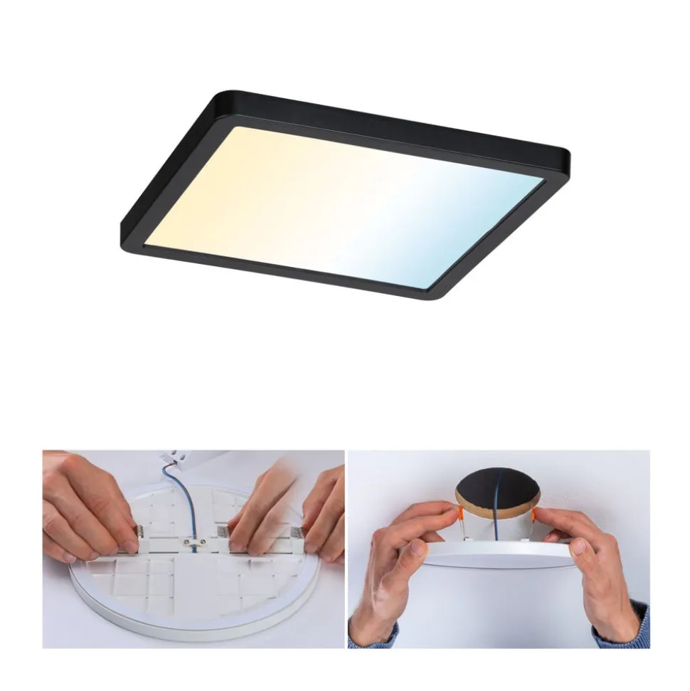 Paulmann Areo ZigBee CCT kantet sort 17,5x17,5cm