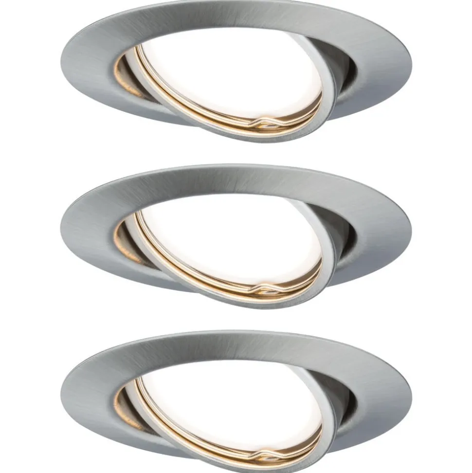 Paulmann Base LED-indb.spot, 3 stk 3-step-dim jern