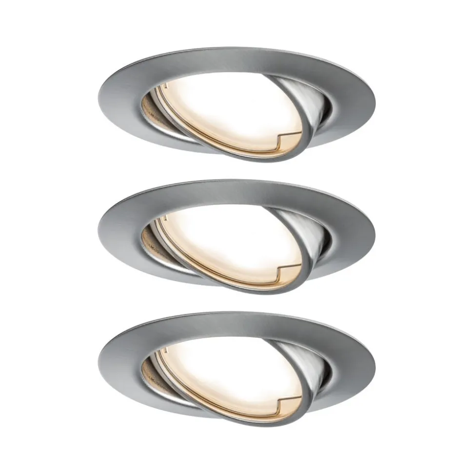 Paulmann Base, LED-indbygningsspot, 3 sæt, jern
