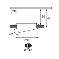 Paulmann Base, LED-indbygningsspot, 3 sæt, jern