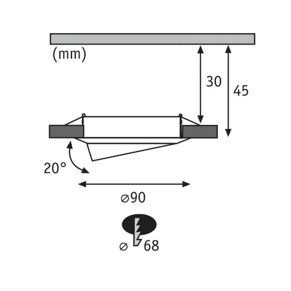 Paulmann Base, LED-indbygningsspot, 3 sæt, jern