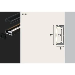 Paulmann Base Profil, sort, sort, 1 m