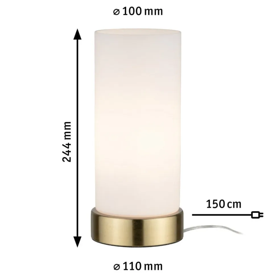 Paulmann bordlampe Pinja messing/opal
