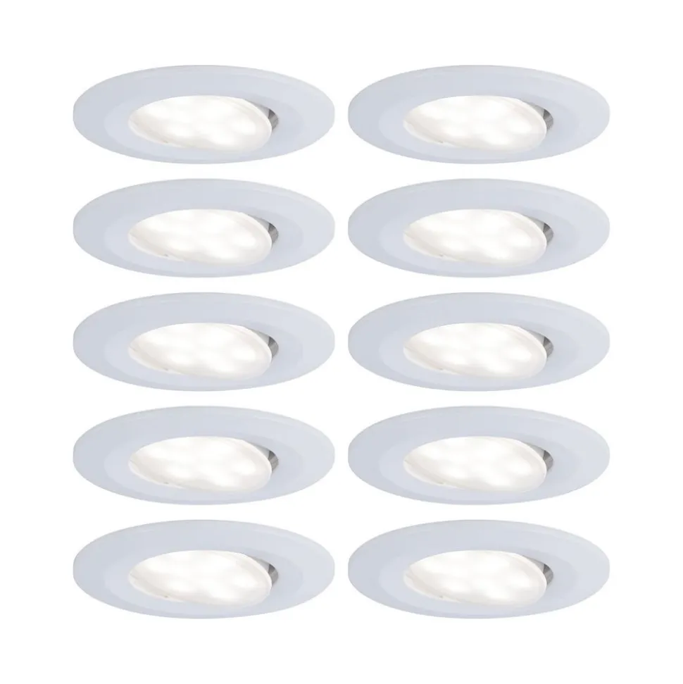 Paulmann Calla LED-indbygningsspot, Ø9cm, 840, 10 stk., hvid, IP65