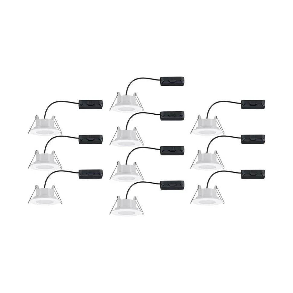 Paulmann Calla LED-indbygningsspot, Ø9cm, 840, 10 stk., hvid, IP65