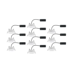 Paulmann Calla LED-indbygningsspot, hvid, 4.000K, sæt med 10 stk., IP65