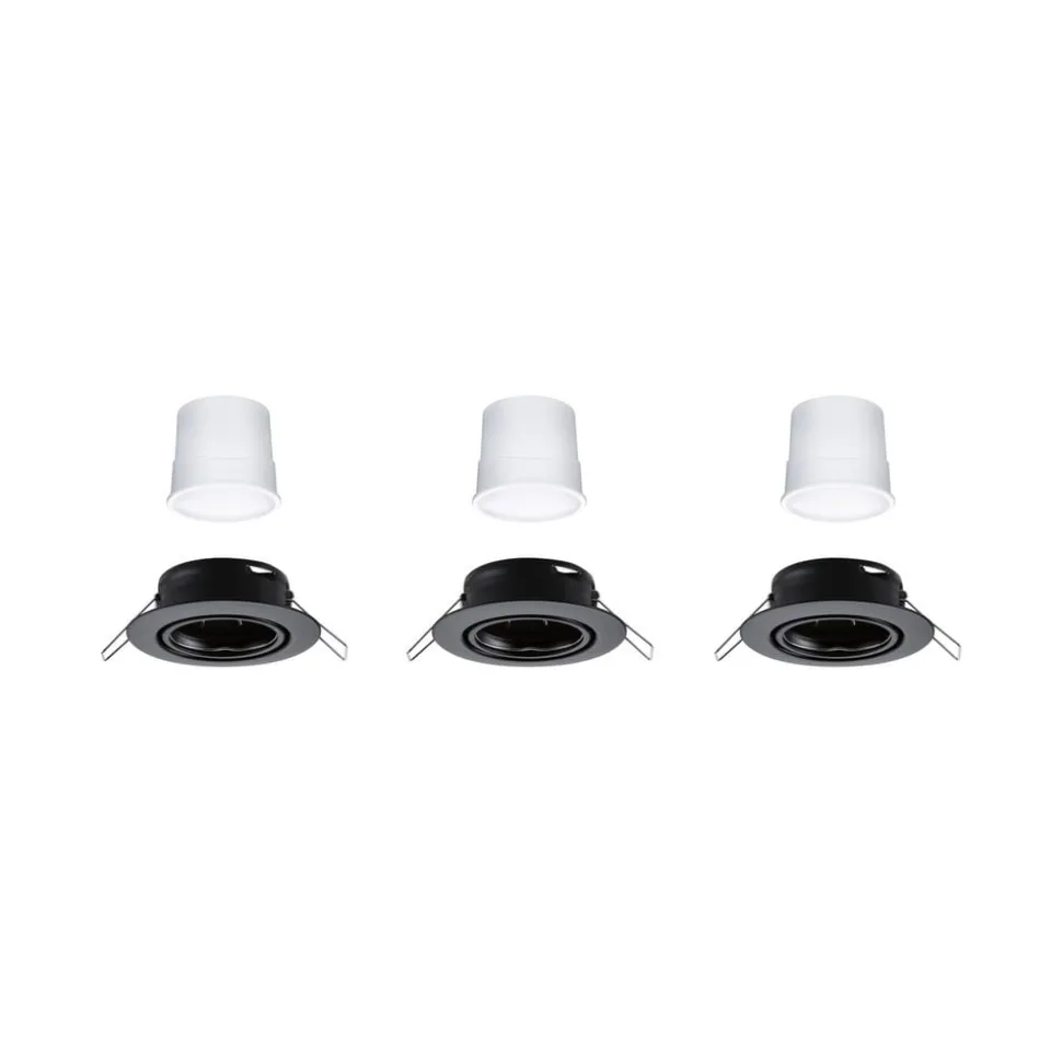 Paulmann Coin Base LED indbygningsspot sort 3 RGBW ZigBee