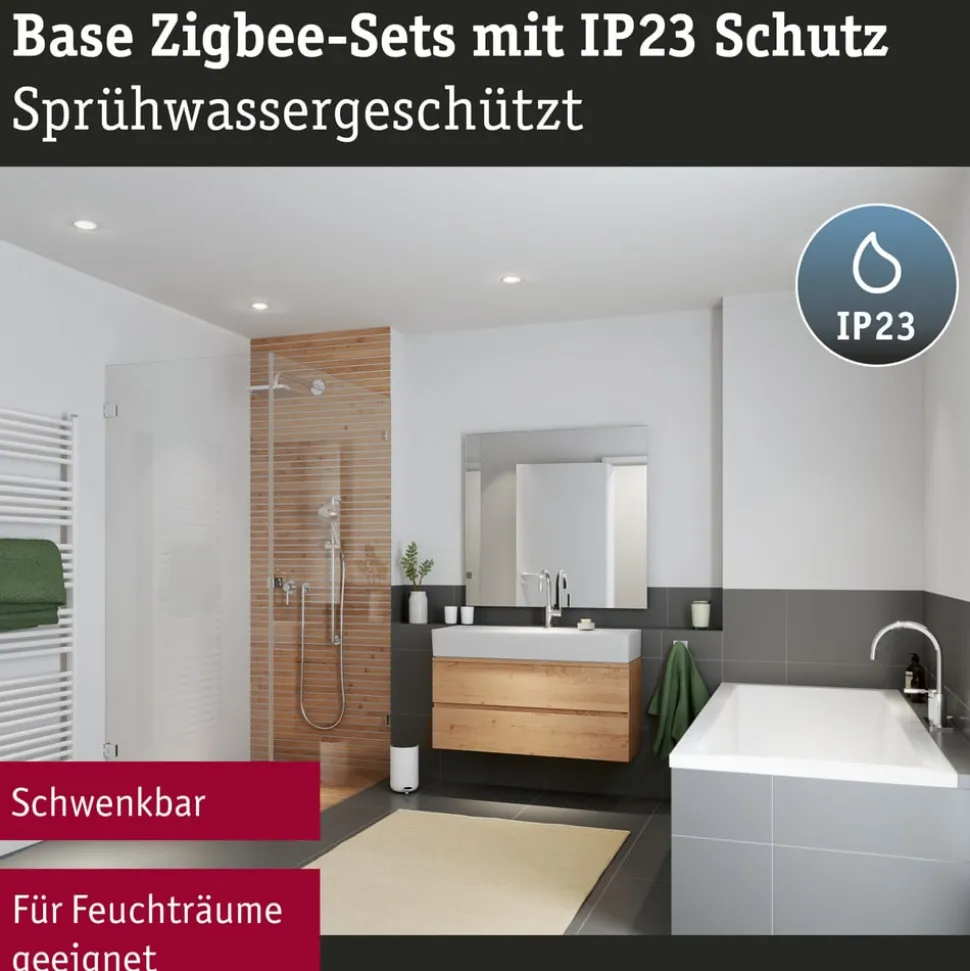 Paulmann Coin Base LED indbygningsspot sort 3 RGBW ZigBee