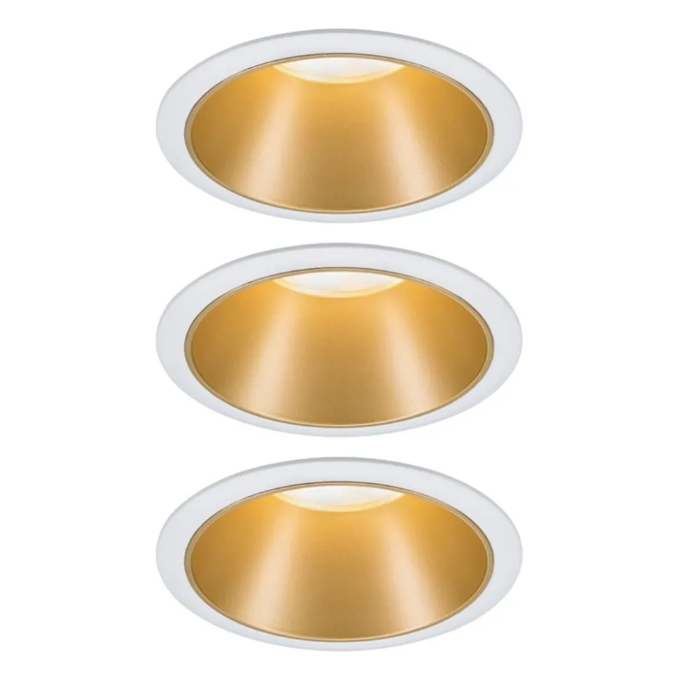 Paulmann Cole LED-spot, guld-hvid, 3-sæt