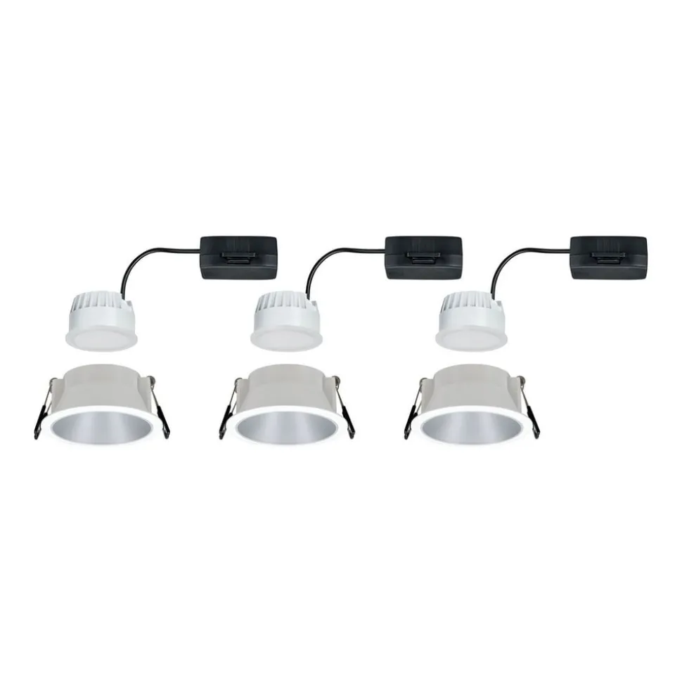 Paulmann Cole LED-spot, sølv-hvid, 3-pak