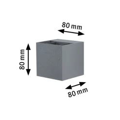 Paulmann Cybo udendørs LED-væglampe, 2.700 K, 8 x 8 cm, grå