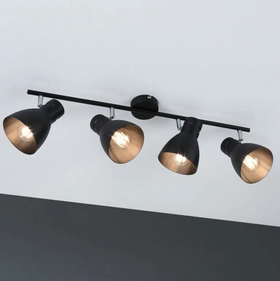 Paulmann Davy loftlampe, sort, 4 lyskilder
