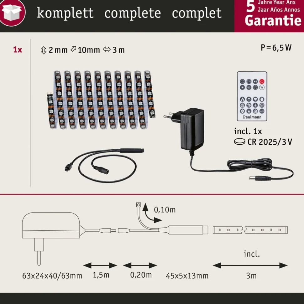Paulmann EntertainLED LED-strip, RGB, sæt, 3m