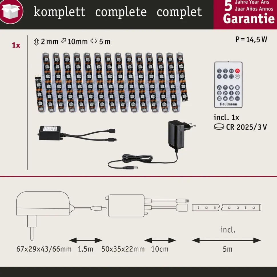 Paulmann EntertainLED LED-strip, RGB, sæt, 5m
