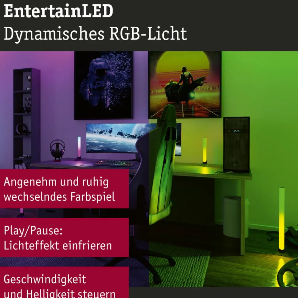 Paulmann EntertainLED Lightbar, RGB, 60 cm, sæt med 2 stk