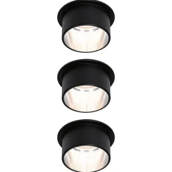 Paulmann Gil LED-indbygning, mat sort/jer, 3 stk