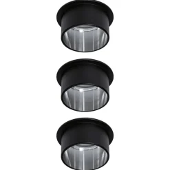 Paulmann Gil LED-indbygning, mat sort/jer, 3 stk