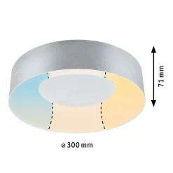Paulmann HomeSpa Casca LED-loftslampe, hvid/aluminium, IP44