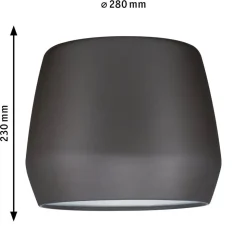 Paulmann lampeskærm Pirm, grå, Ø 28 cm, metal