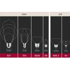 Paulmann LED E27 6,5 W G125 ringspejl, sort
