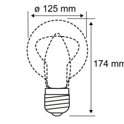 Paulmann LED E27 6,5 W G125 ringspejl, sort