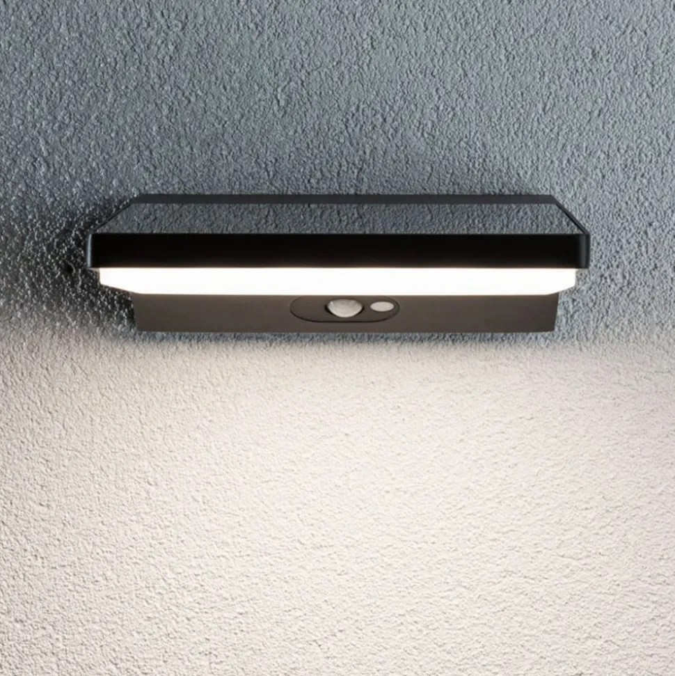 Paulmann LED solcelle-væglampe Ronas, sensor, dybde 25