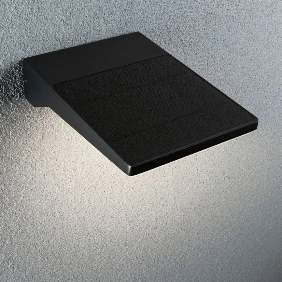 Paulmann LED solcelle-væglampe Ronas, sensor, dybde 25