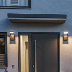 Paulmann LED udendørs væglampe Juntea, aluminium, antracit, sensor