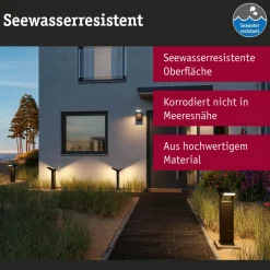 Paulmann LED udendørs væglampe Juntea, aluminium, antracit, sensor