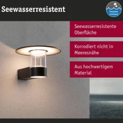 Paulmann LED udendørs væglampe Sienna, aluminium, sensor