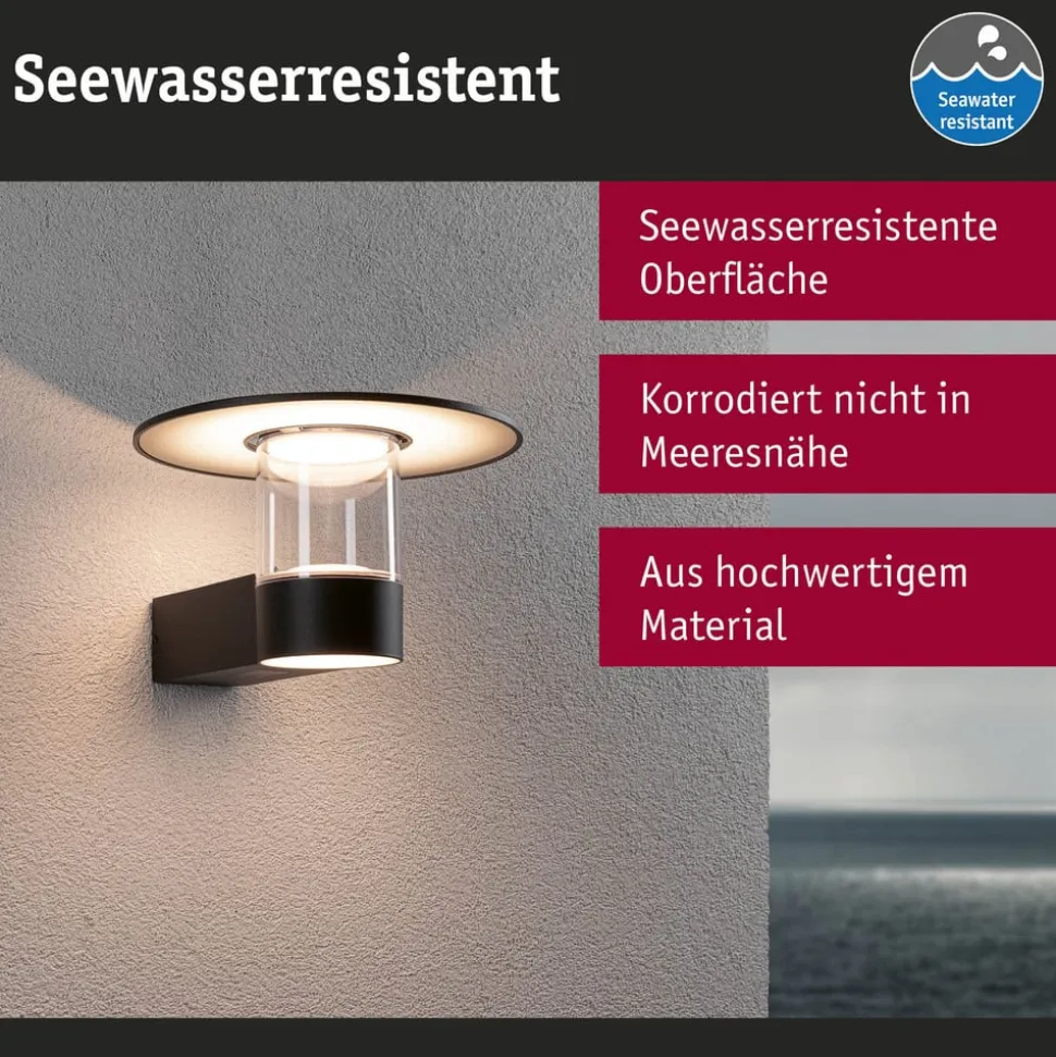 Paulmann LED udendørs væglampe Sienna, aluminium, sensor