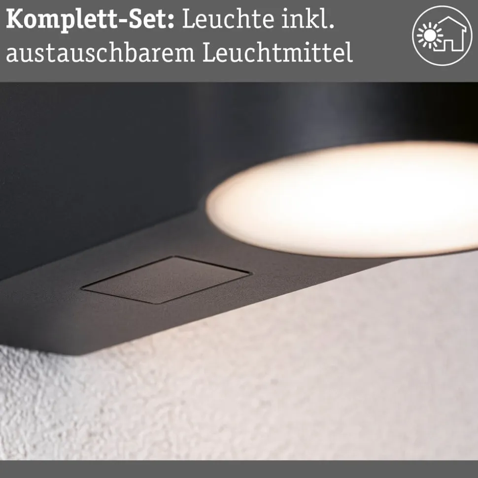 Paulmann LED udendørs væglampe Sienna, aluminium, sensor
