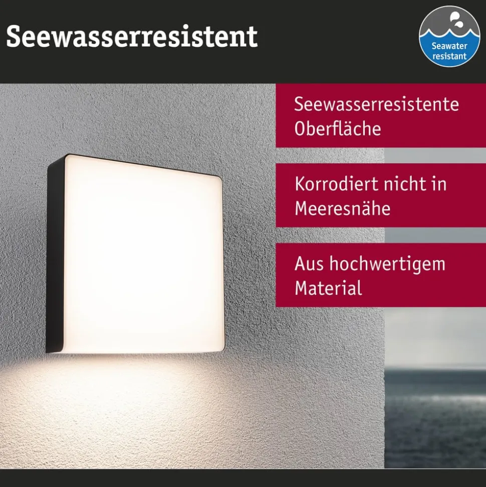Paulmann LED udendørs væglampe Azalena, sensor, antracit