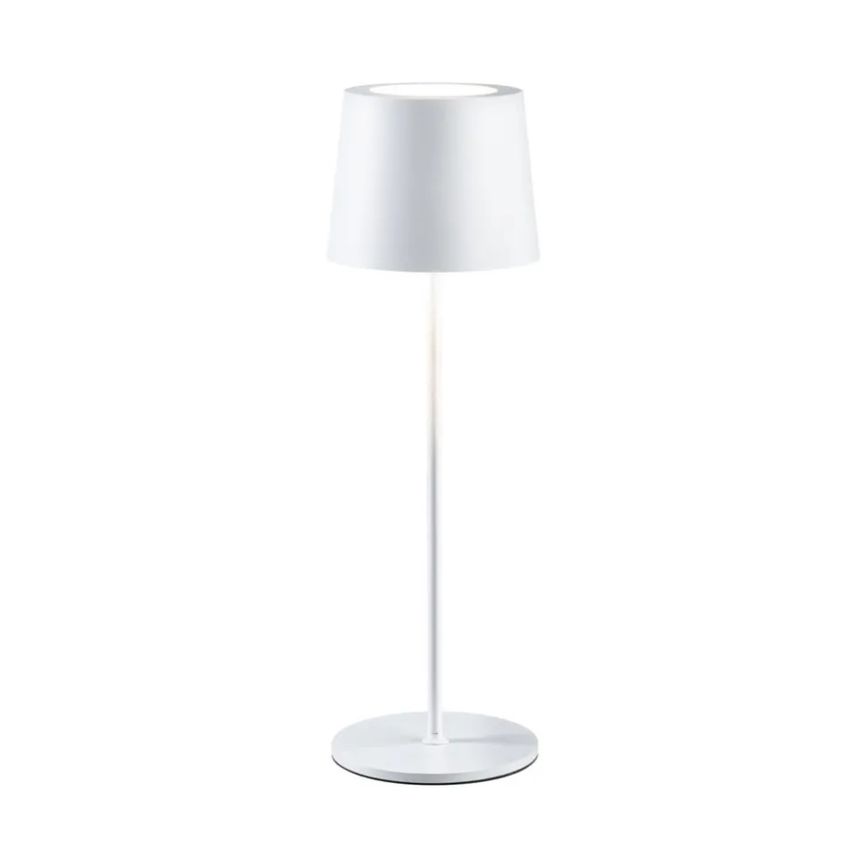 Paulmann LED-bordlampe Gilo, hvid, plast, IP44