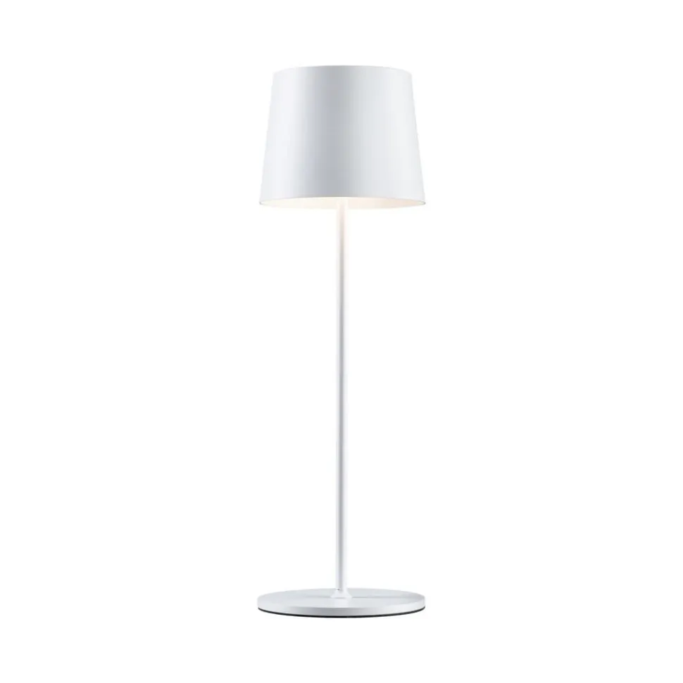 Paulmann LED-bordlampe Gilo, hvid, plast, IP44
