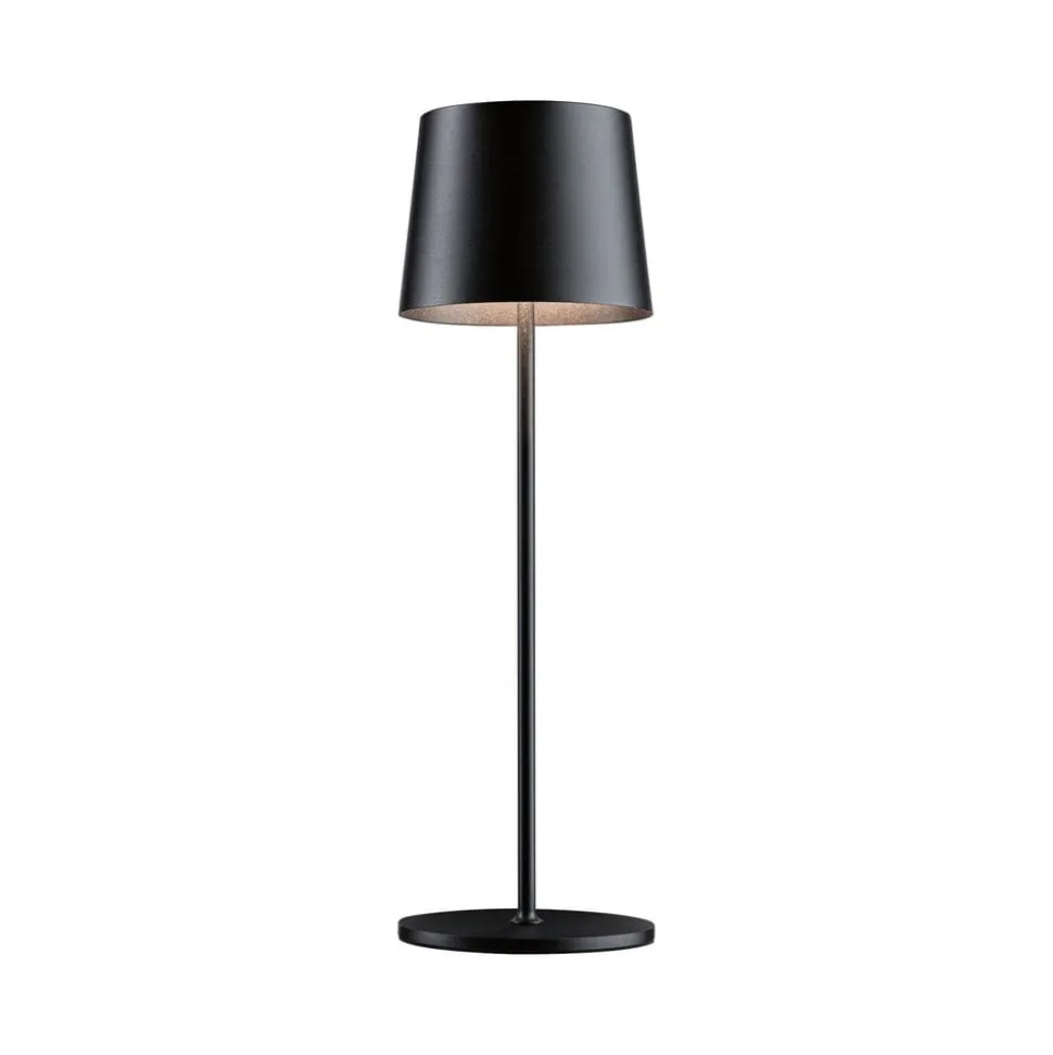 Paulmann LED-bordlampe Gilo, sort, plast, IP44