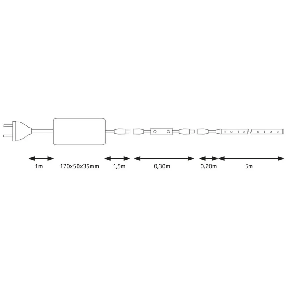 Paulmann LED-dekorationslampe SimpLED 5 m, 4.000 K