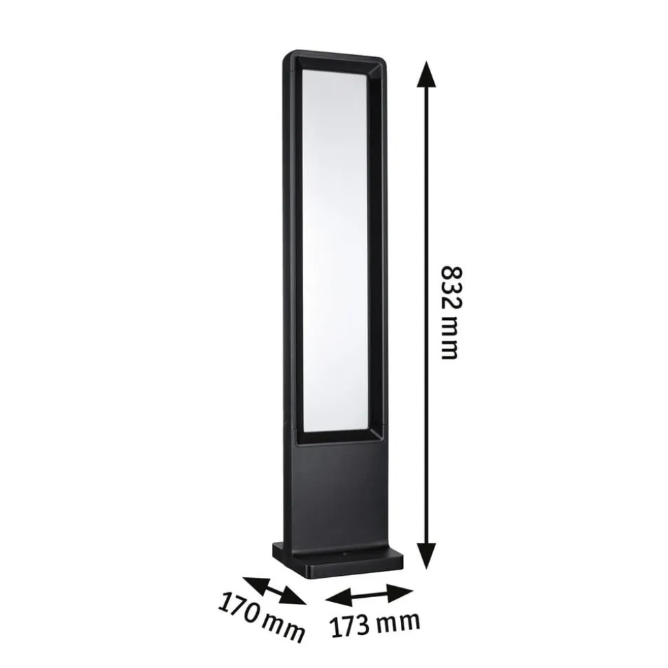 Paulmann LED-gadelampe Reana, antracit, 83 cm metal IP44