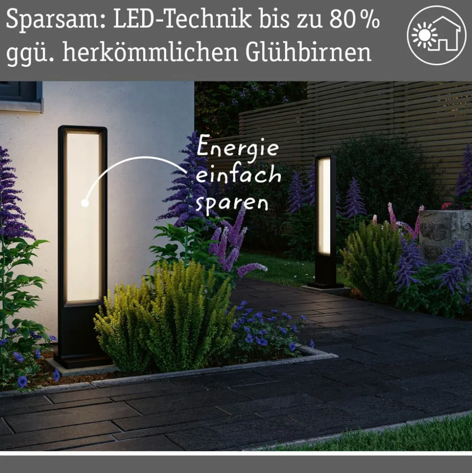Paulmann LED-gadelampe Reana, antracit, 83 cm metal IP44