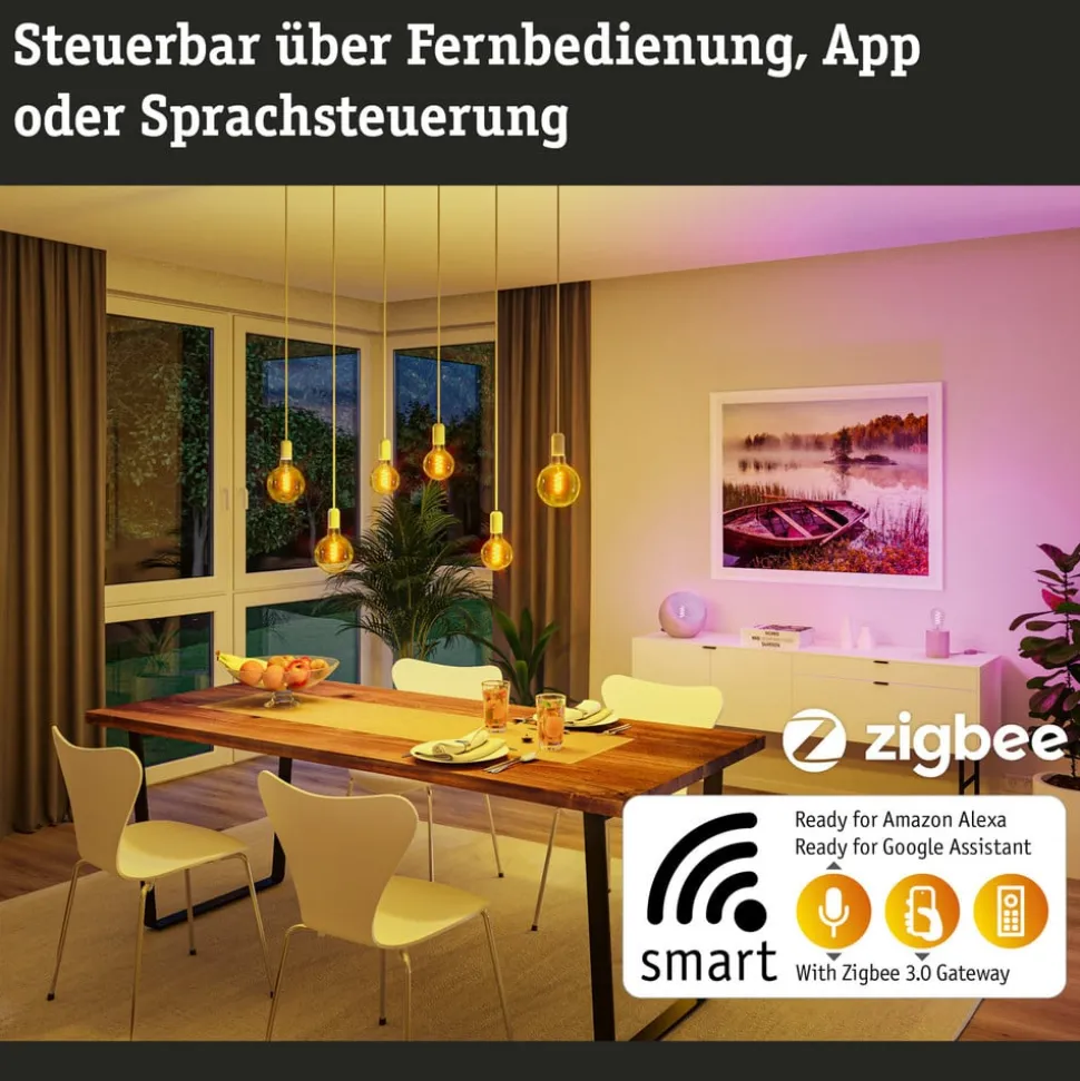 Paulmann LED-globe G125 ZigBee E27 6,3W guld RGBW