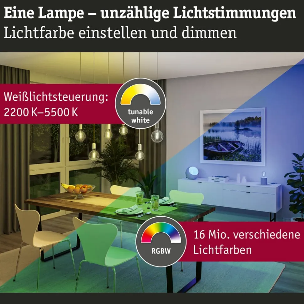 Paulmann LED-globe G95 ZigBee E27 6,3W guld RGBW
