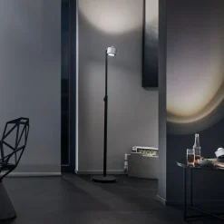 Paulmann LED-gulvlampe Aldan, metal, justerbar, dæmpbar